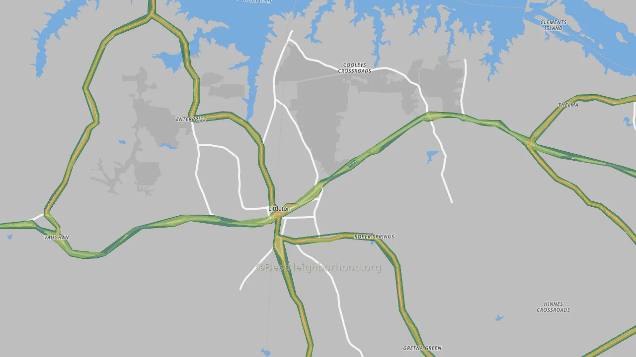 27850, NC Map of Noise Levels in 27850