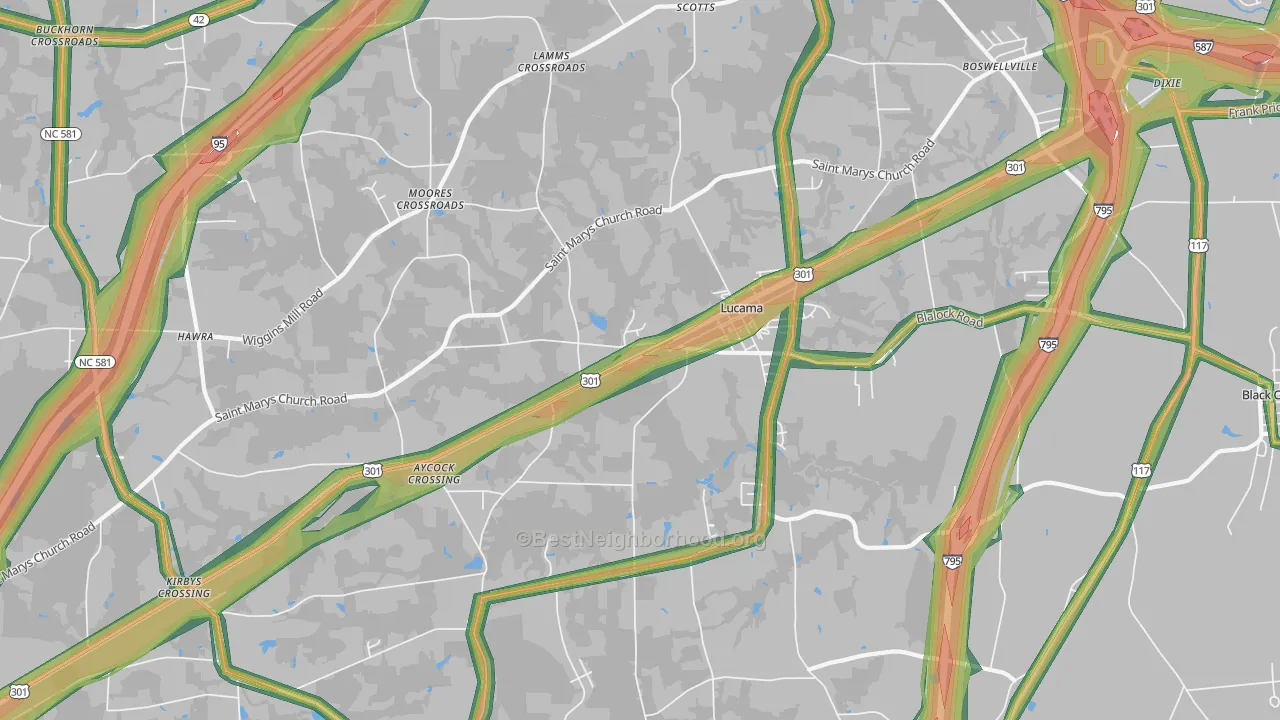 27851, NC Map of Noise Levels in 27851