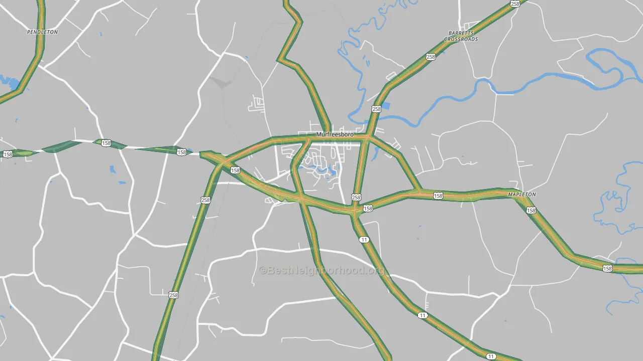 27855, NC Map of Noise Levels in 27855