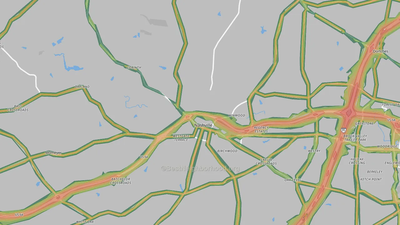 27856, NC Map of Noise Levels in 27856