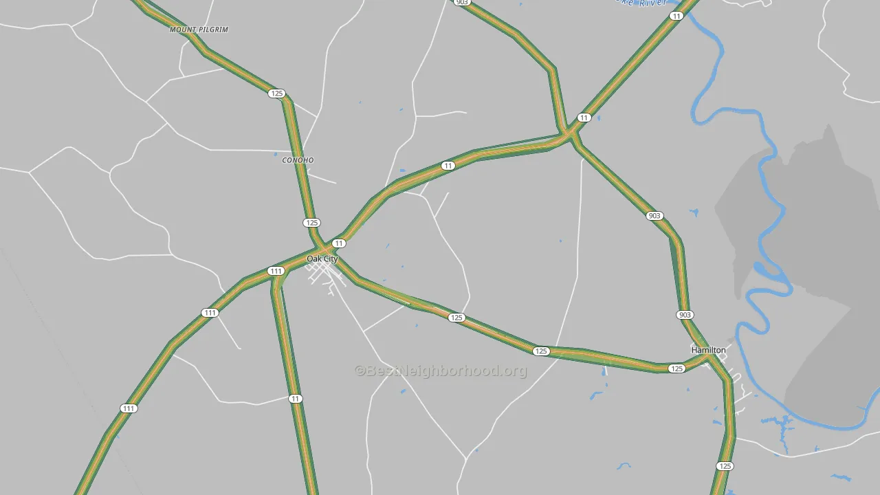 27857, NC Map of Noise Levels in 27857