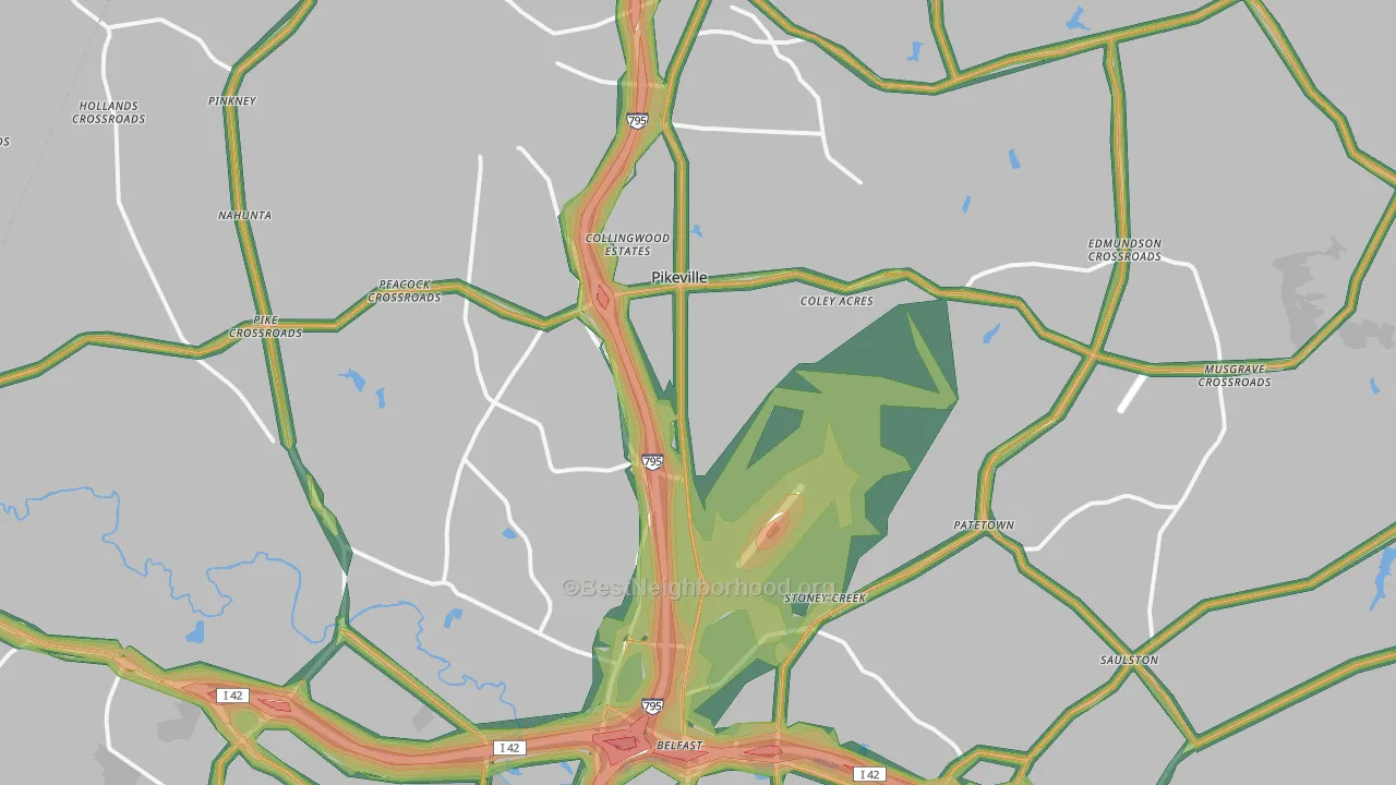 27863, NC Map of Noise Levels in 27863