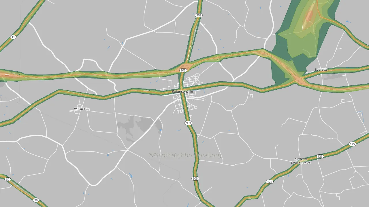 27871, NC Map of Noise Levels in 27871