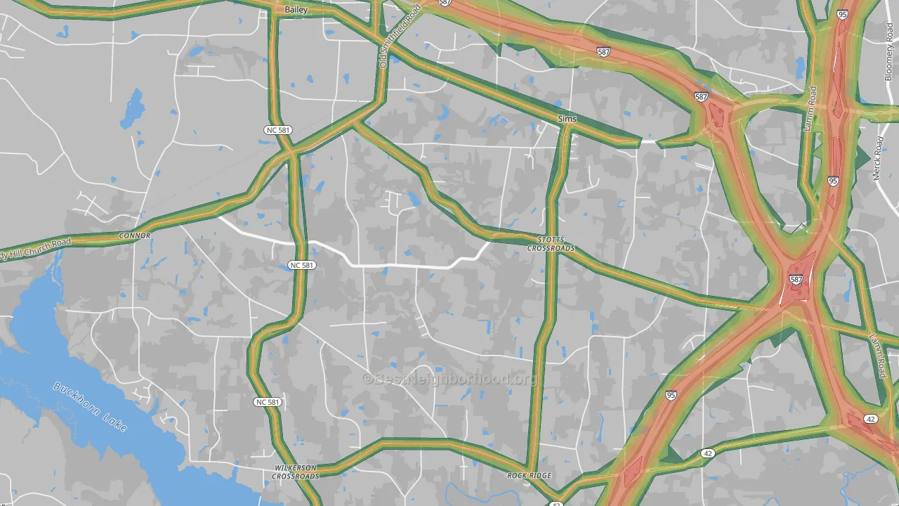 27880, NC Map of Noise Levels in 27880