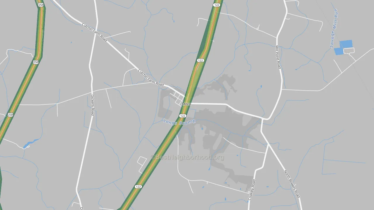 27881, NC Map of Noise Levels in 27881