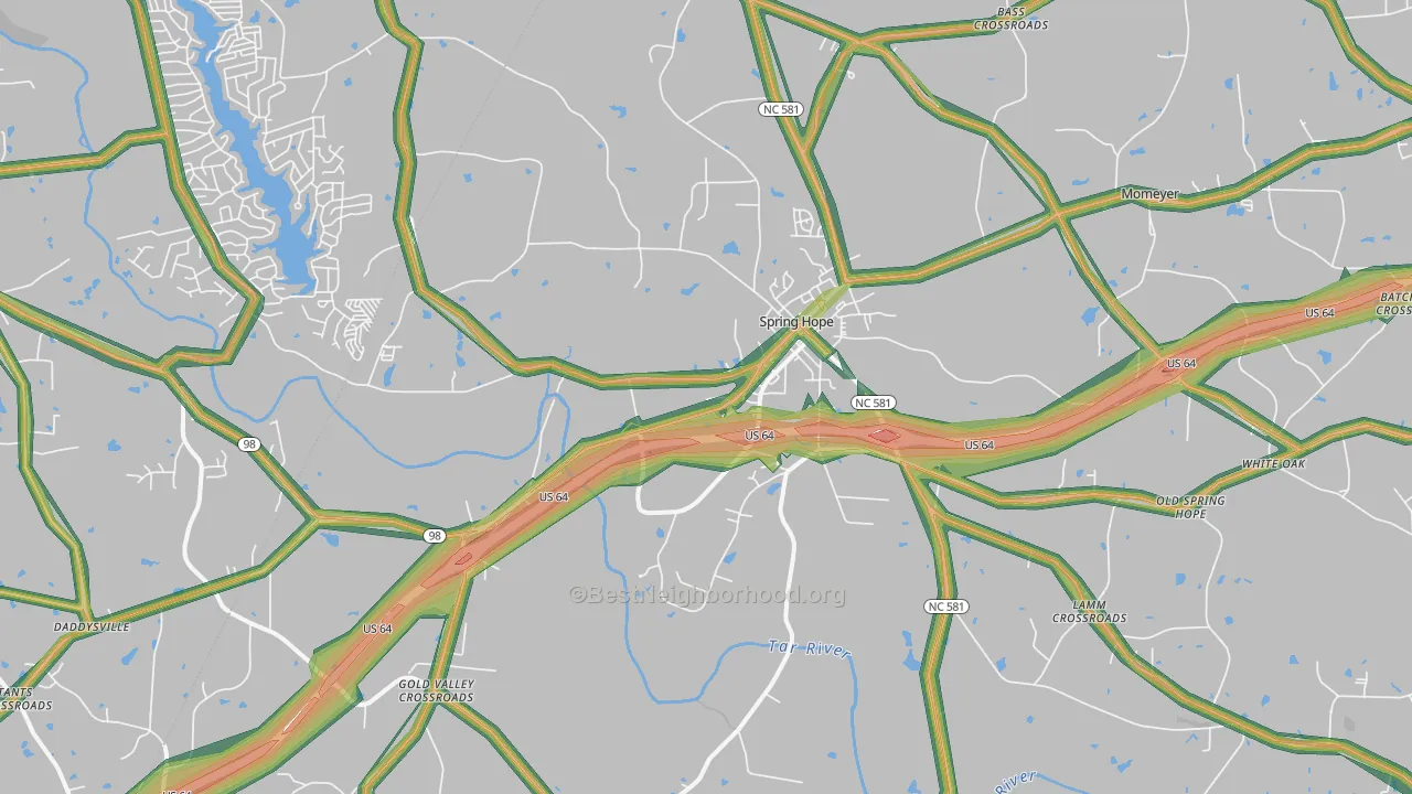27882, NC Map of Noise Levels in 27882