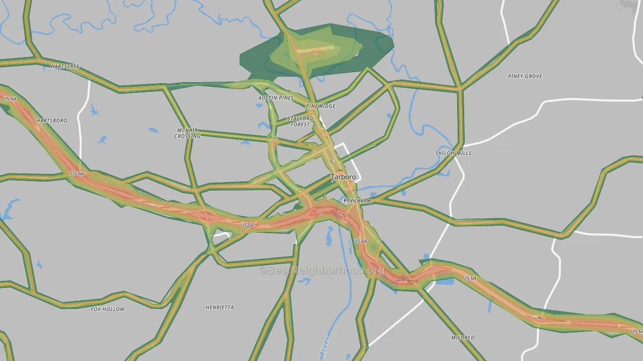 27886, NC Map of Noise Levels in 27886