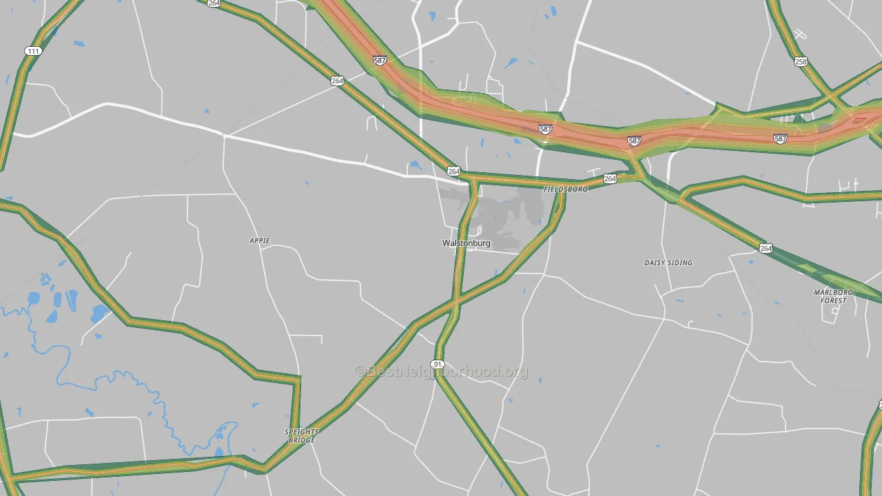 27888, NC Map of Noise Levels in 27888