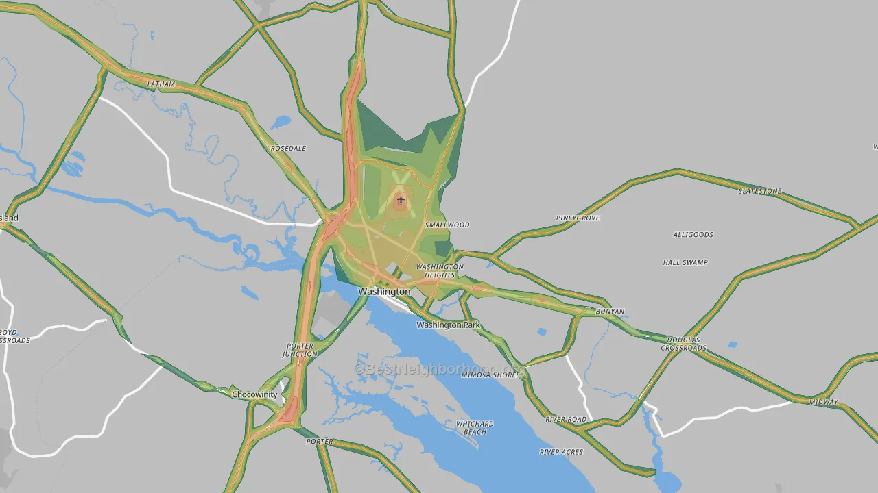 27889, NC Map of Noise Levels in 27889