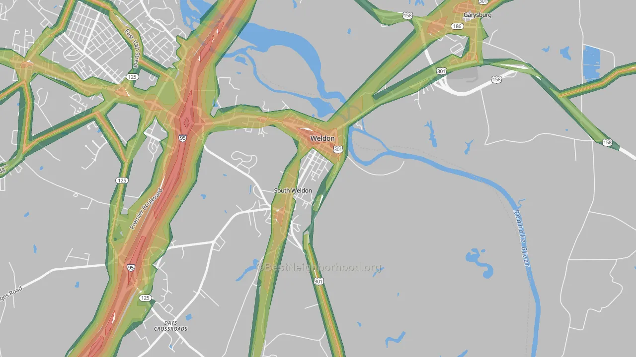 27890, NC Map of Noise Levels in 27890