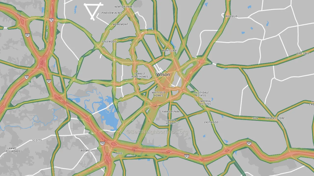 27893, NC Map of Noise Levels in 27893