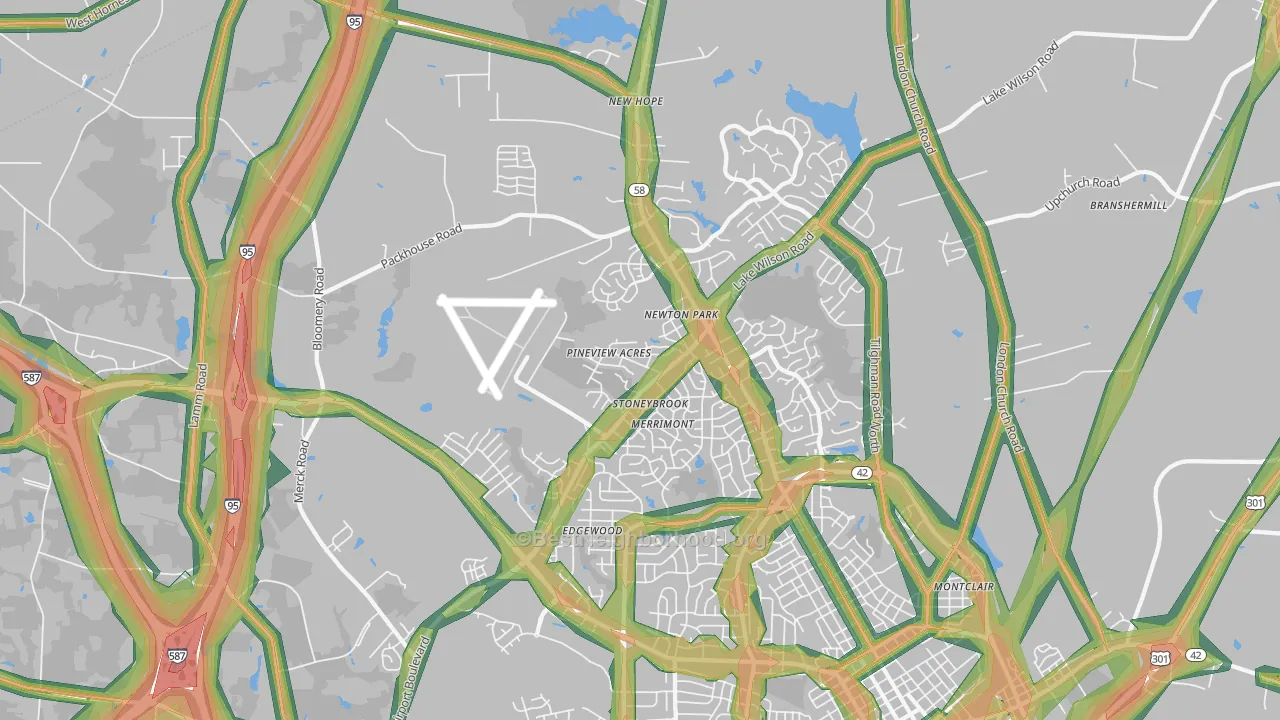 27896, NC Map of Noise Levels in 27896