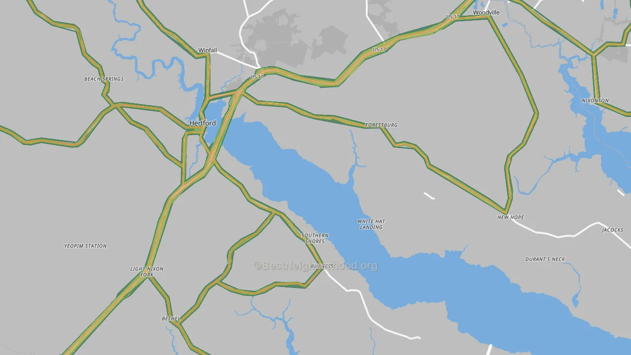 27944, NC Map of Noise Levels in 27944