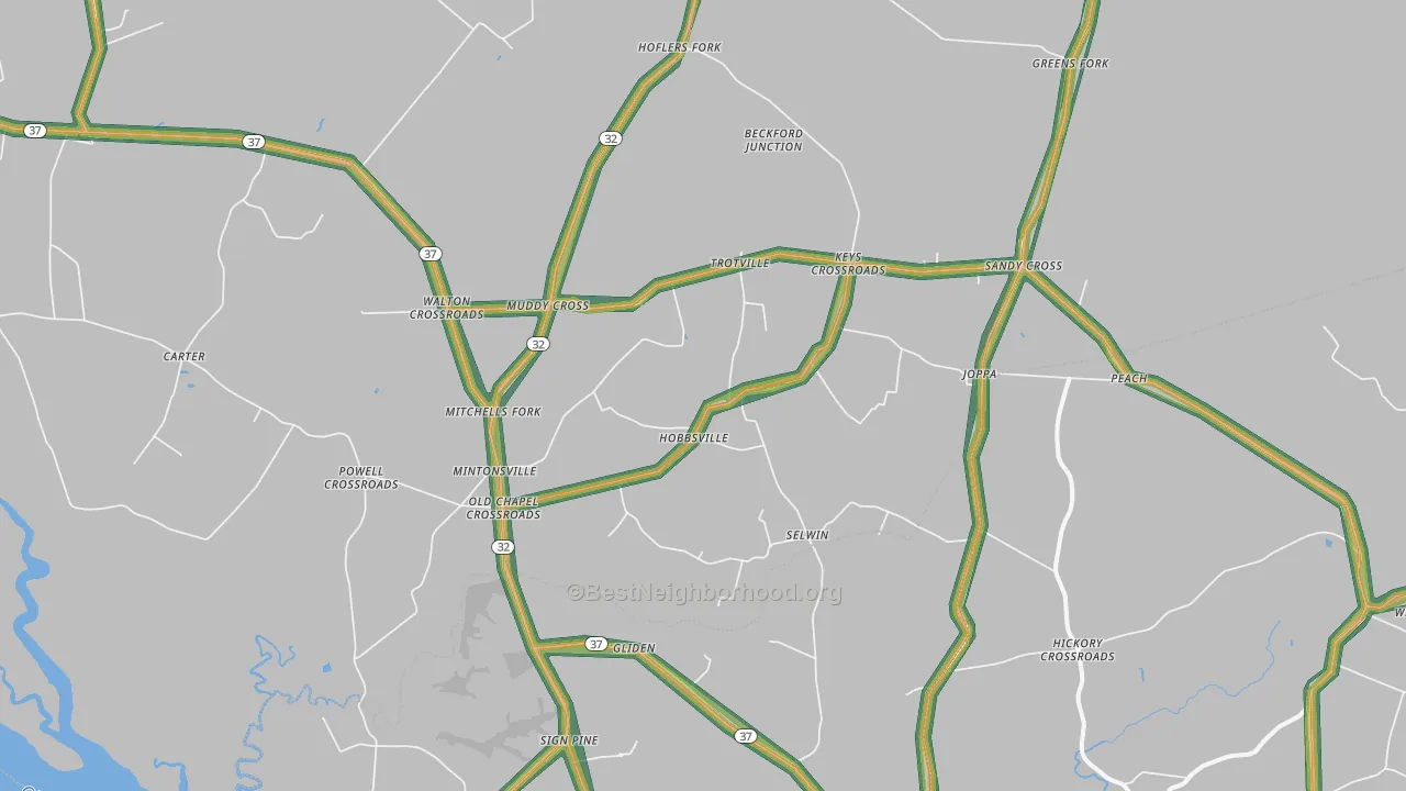 27946, NC Map of Noise Levels in 27946