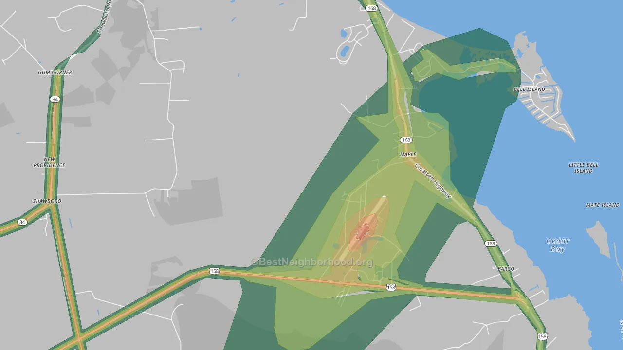 27956, NC Map of Noise Levels in 27956