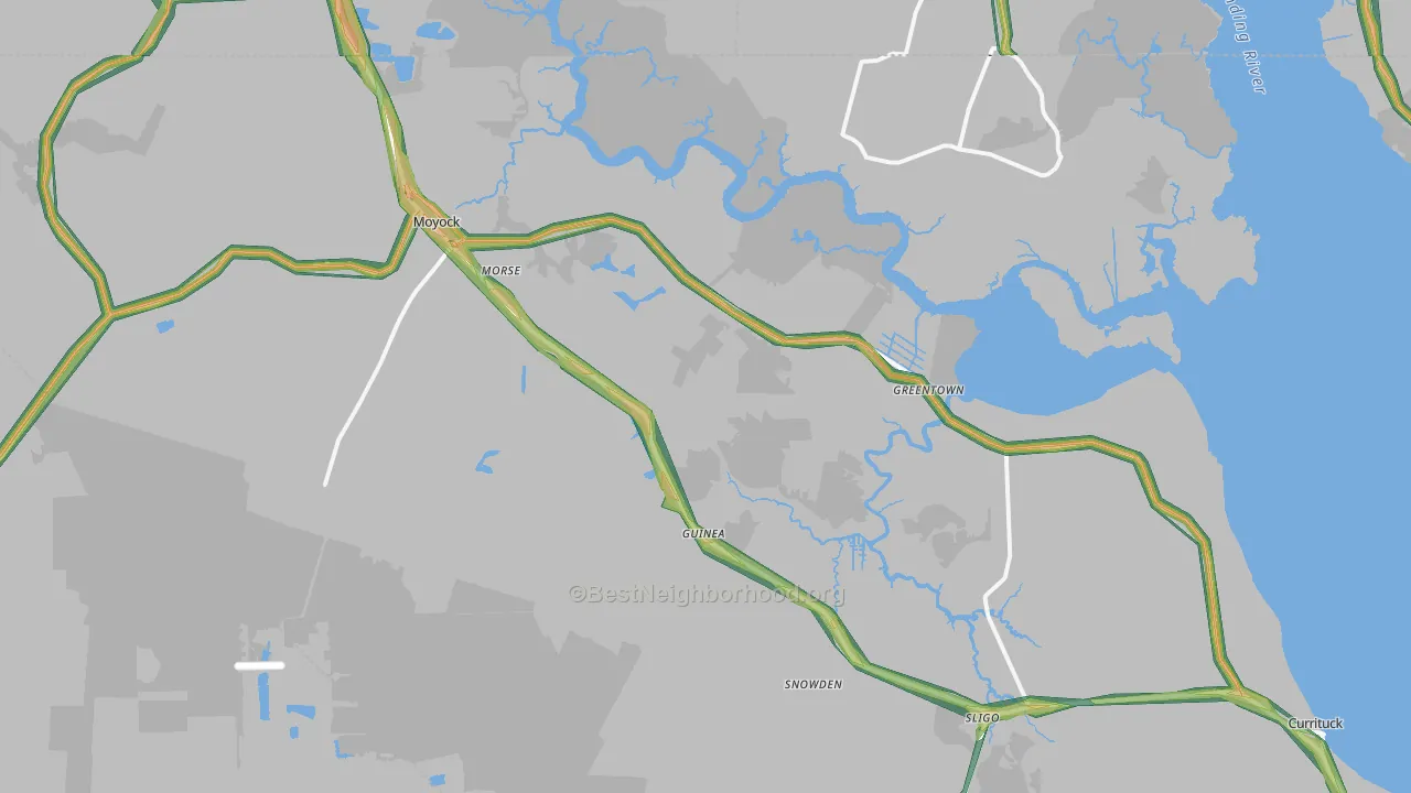 27958, NC Map of Noise Levels in 27958