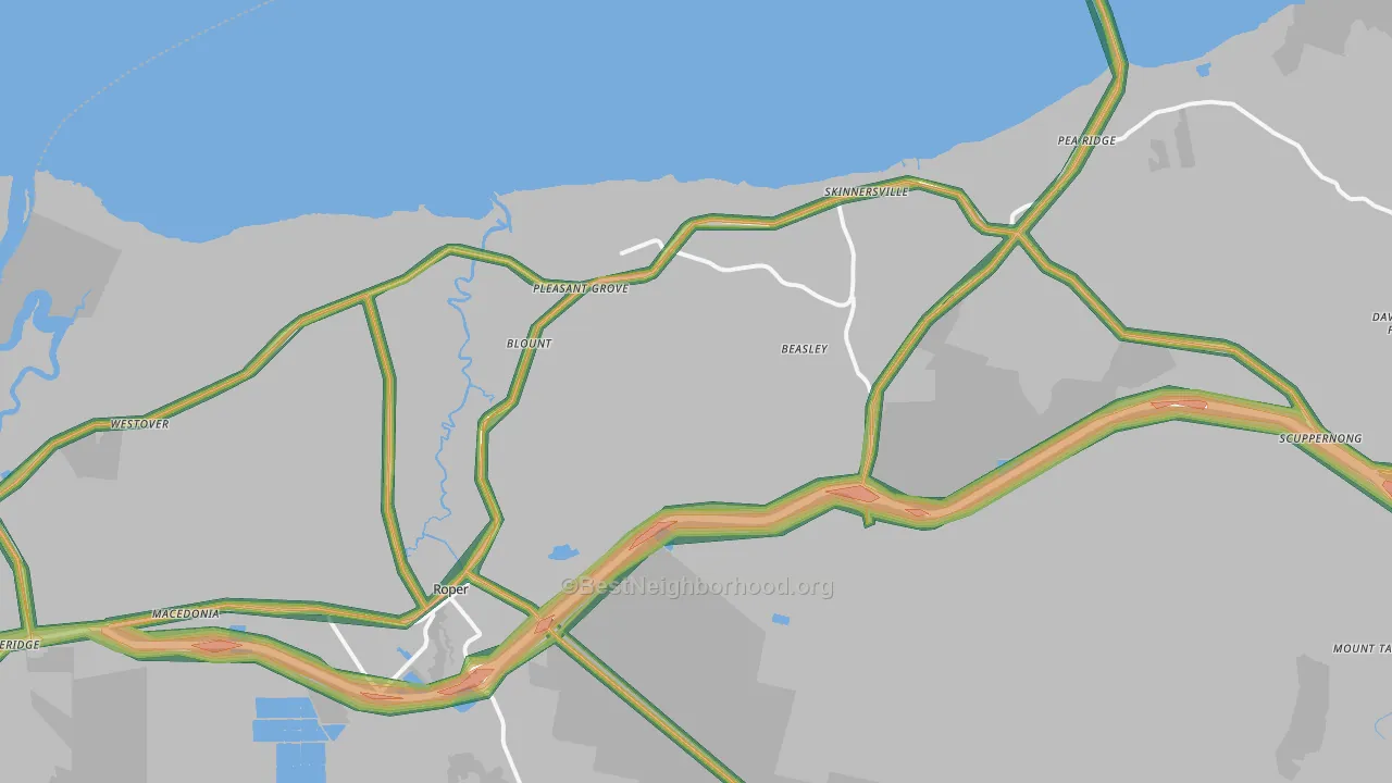 27970, NC Map of Noise Levels in 27970
