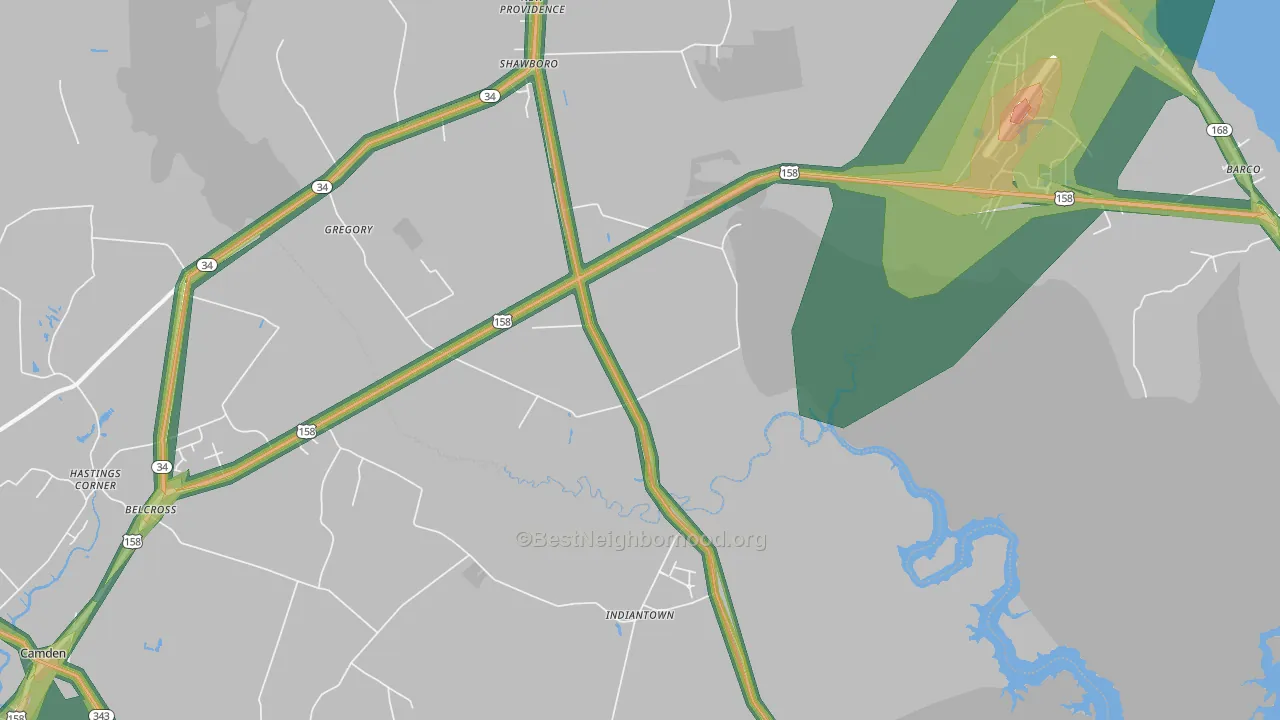 27973, NC Map of Noise Levels in 27973