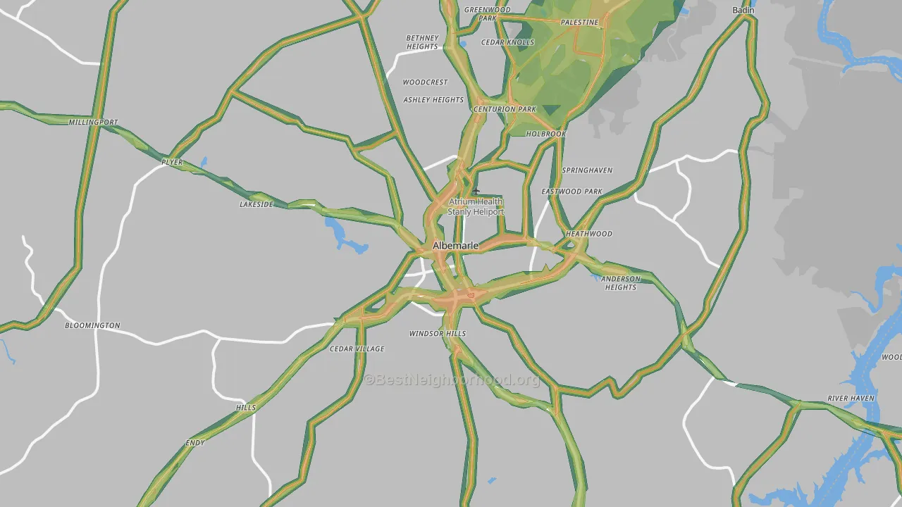 28001, NC Map of Noise Levels in 28001