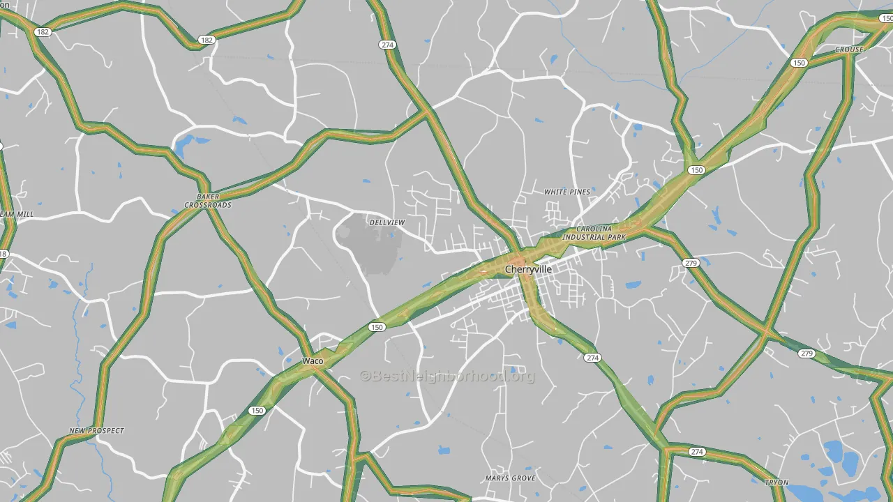 28021, NC Map of Noise Levels in 28021