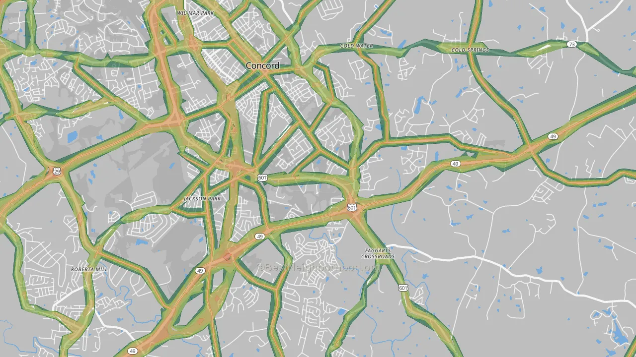 28025, NC Map of Noise Levels in 28025