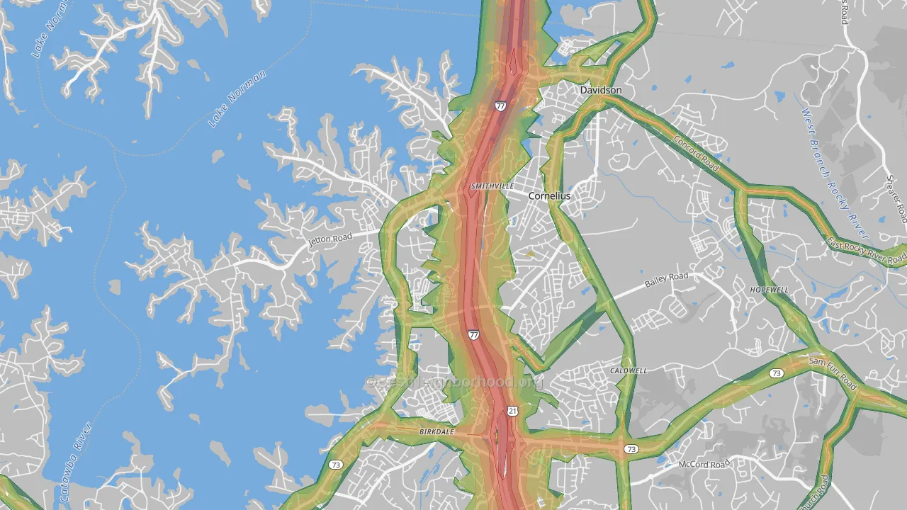 28031, NC Map of Noise Levels in 28031