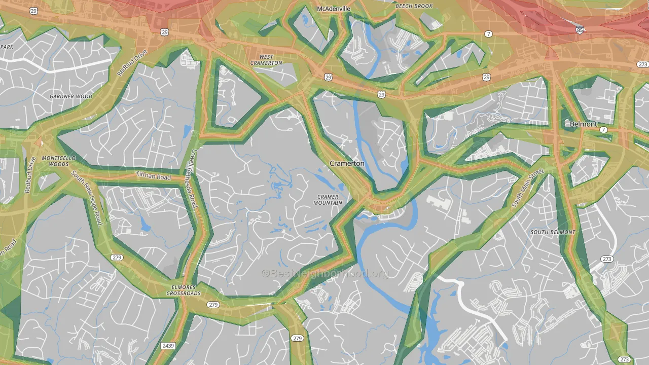 28032, NC Map of Noise Levels in 28032
