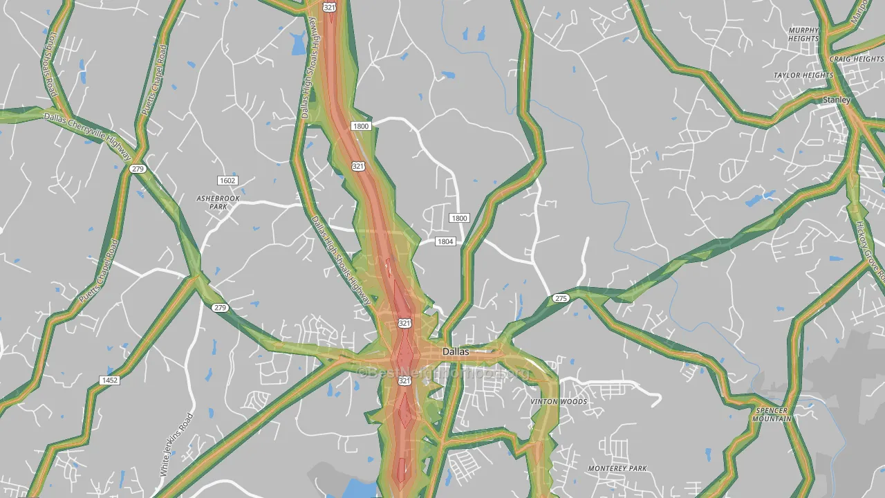 28034, NC Map of Noise Levels in 28034