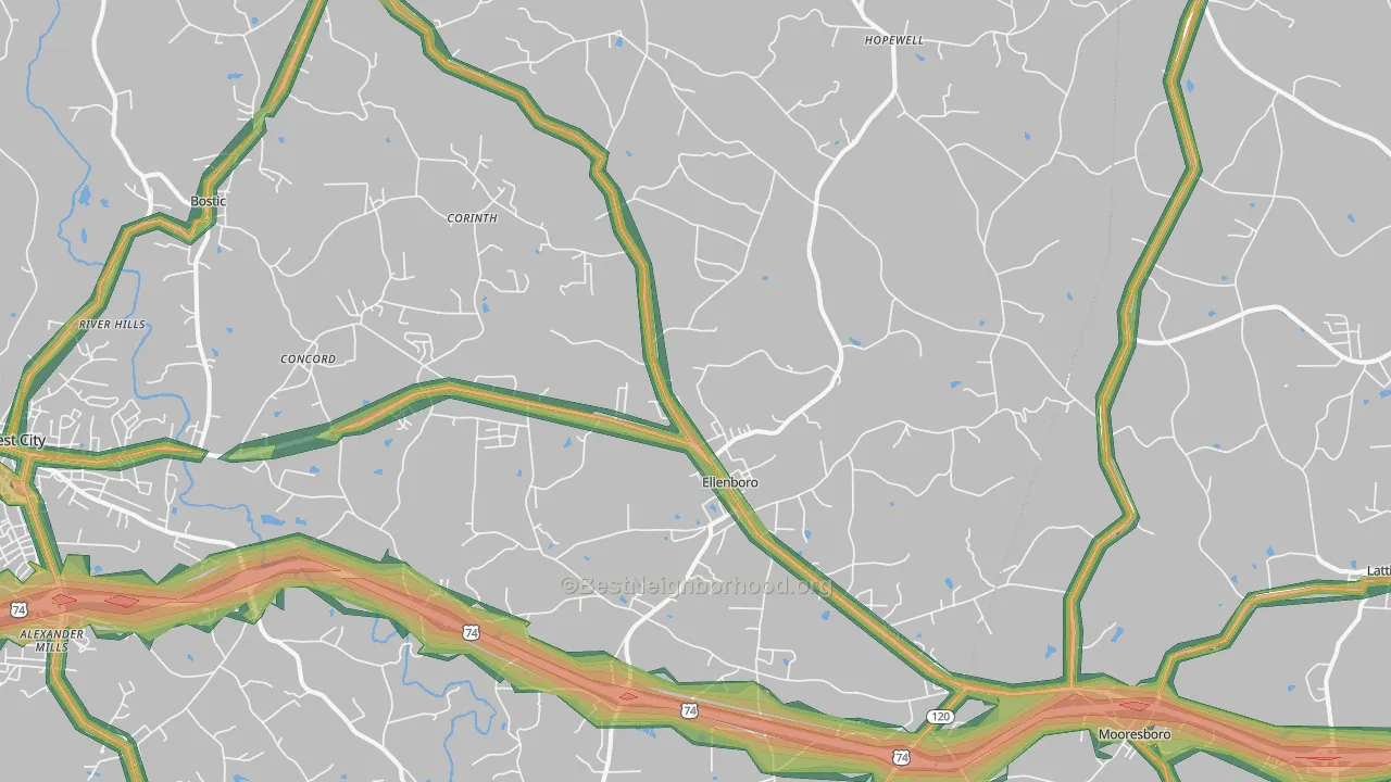 28040, NC Map of Noise Levels in 28040