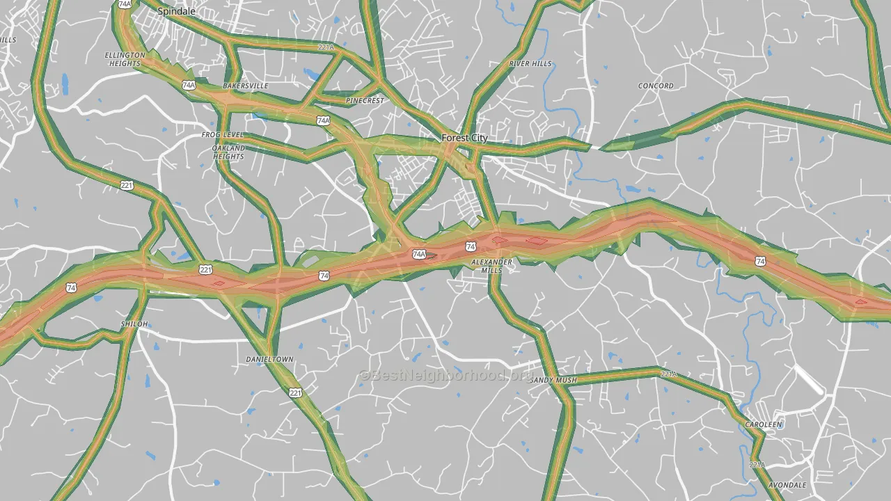 28043, NC Map of Noise Levels in 28043