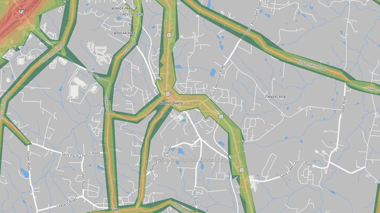 28072, NC Map of Noise Levels in 28072