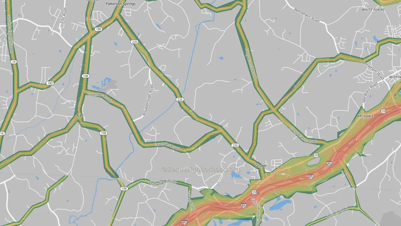 28073, NC Map of Noise Levels in 28073