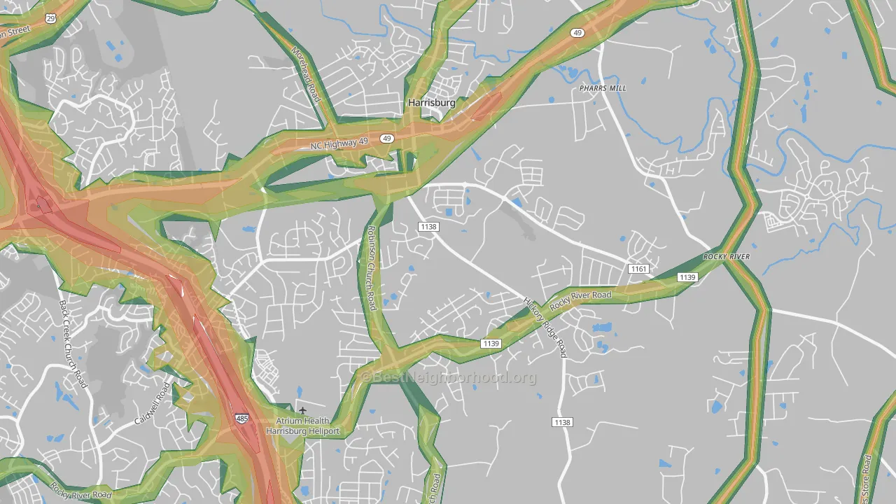 28075, NC Map of Noise Levels in 28075