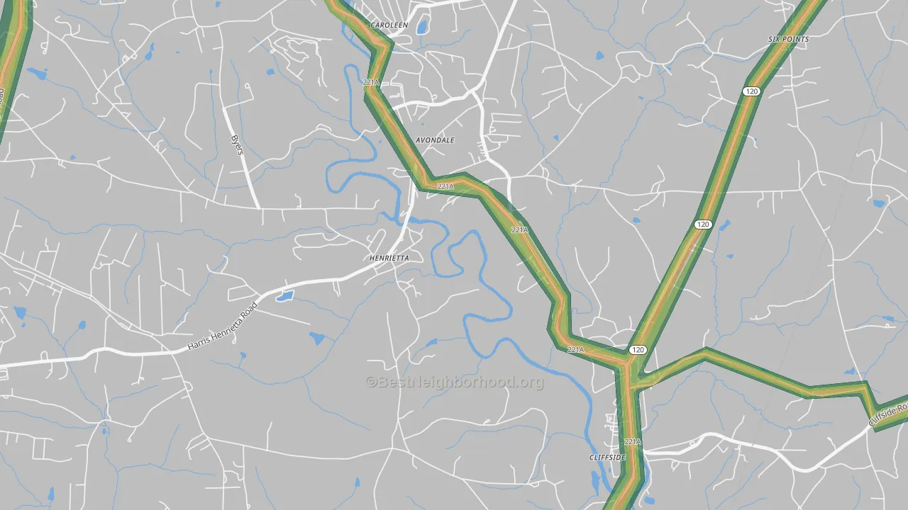 28076, NC Map of Noise Levels in 28076