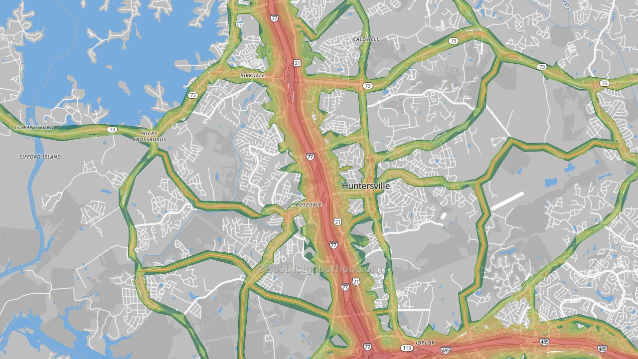 28078, NC Map of Noise Levels in 28078