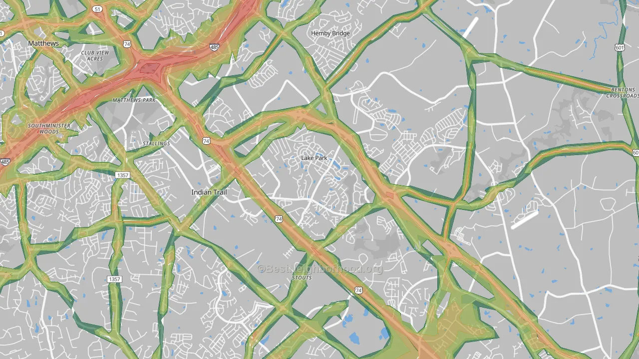28079, NC Map of Noise Levels in 28079