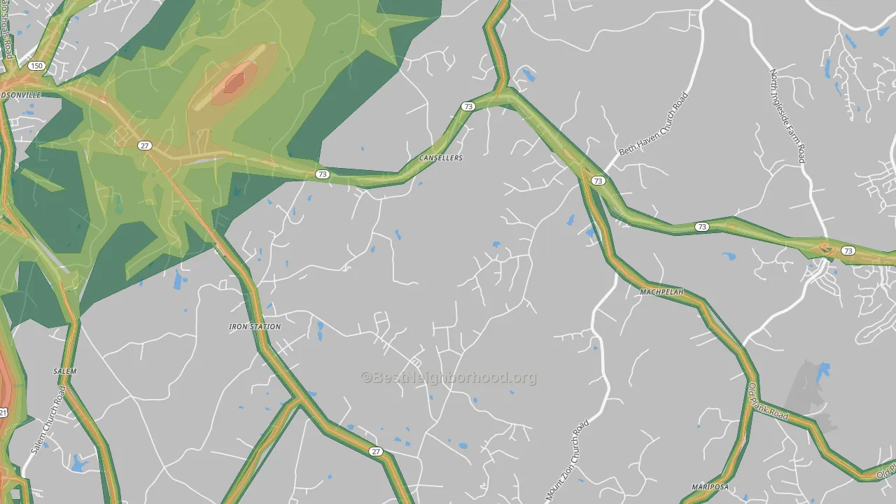 28080, NC Map of Noise Levels in 28080
