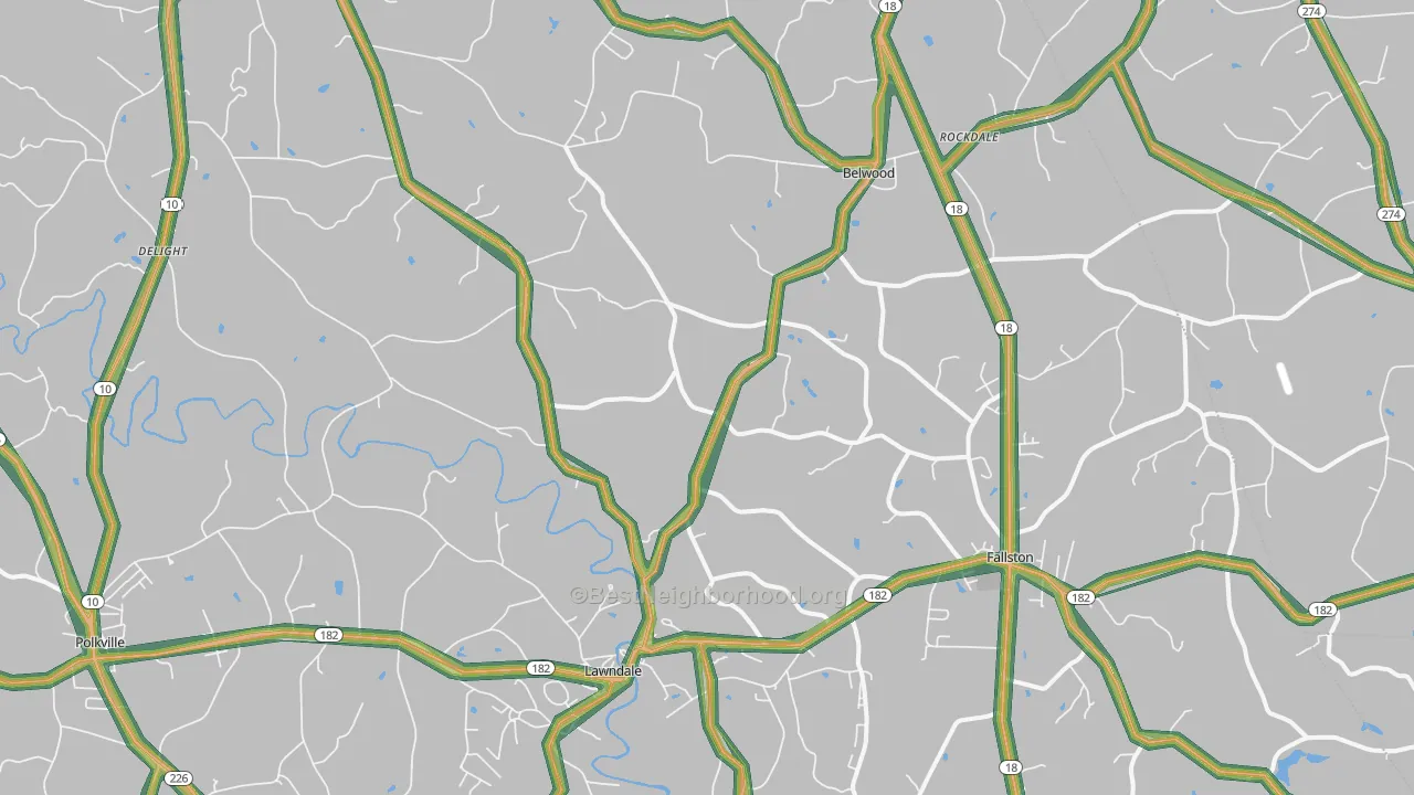 28090, NC Map of Noise Levels in 28090