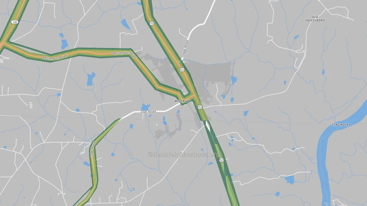28102, NC Map of Noise Levels in 28102