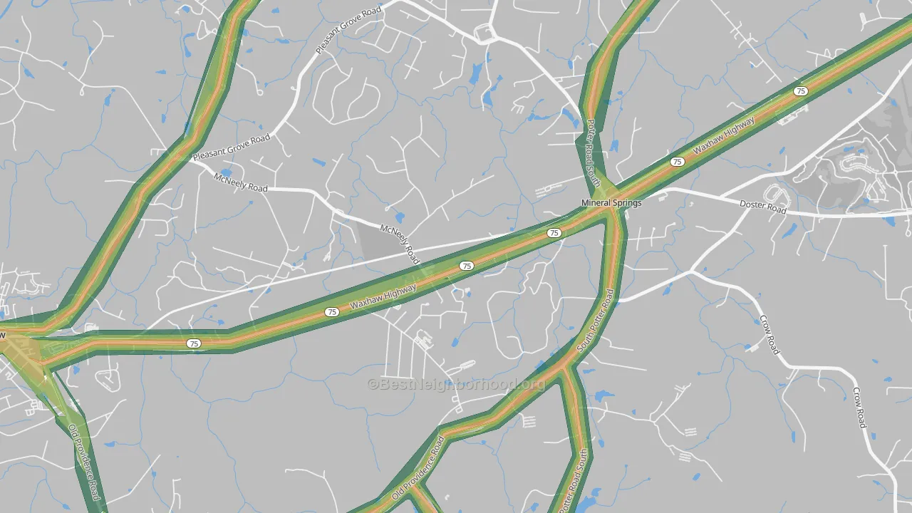 28108, NC Map of Noise Levels in 28108