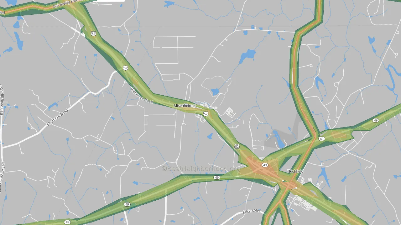 28109, NC Map of Noise Levels in 28109
