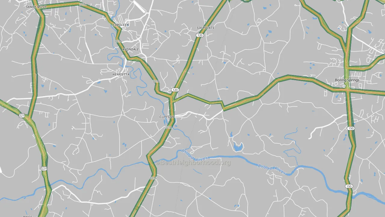 28114, NC Map of Noise Levels in 28114