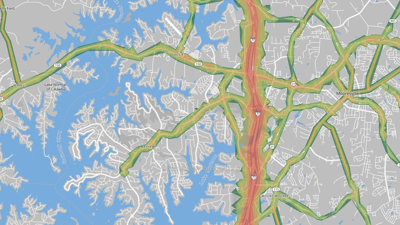 28117, NC Map of Noise Levels in 28117