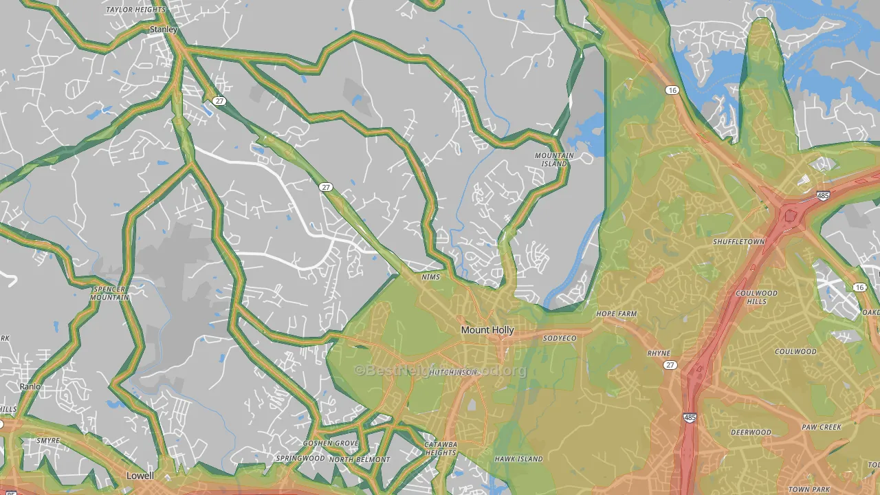 28120, NC Map of Noise Levels in 28120