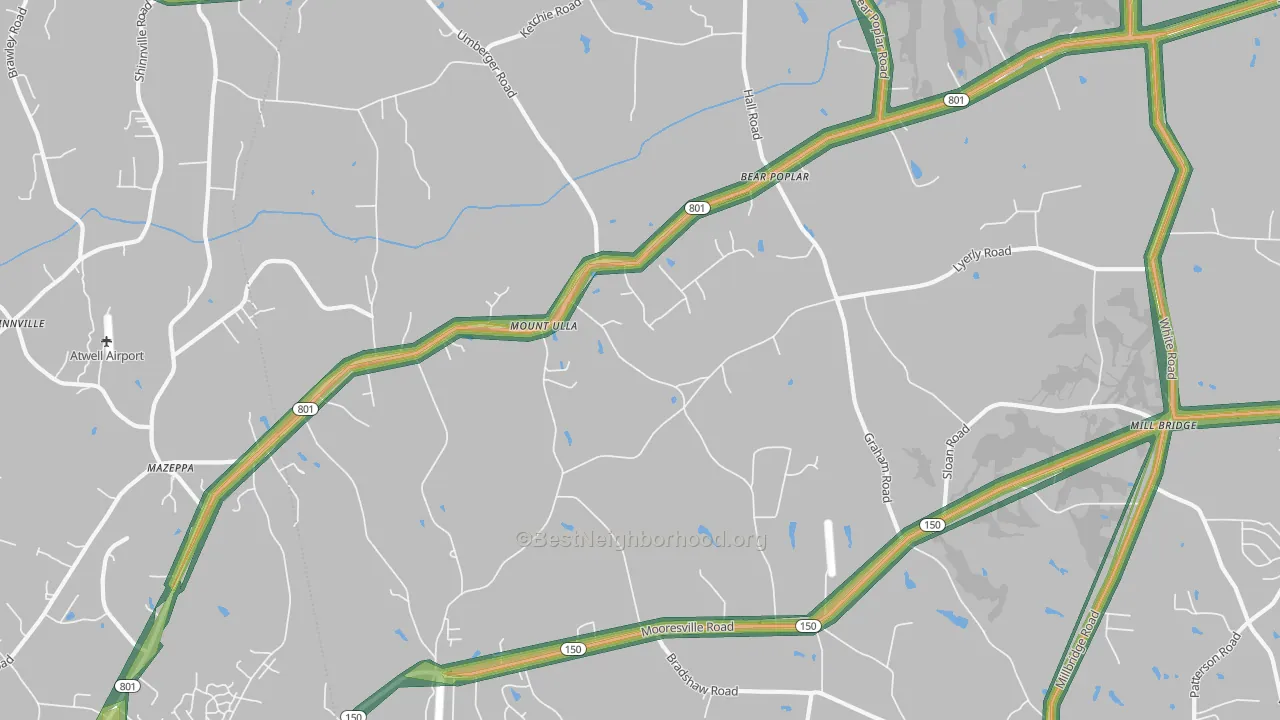 28125, NC Map of Noise Levels in 28125