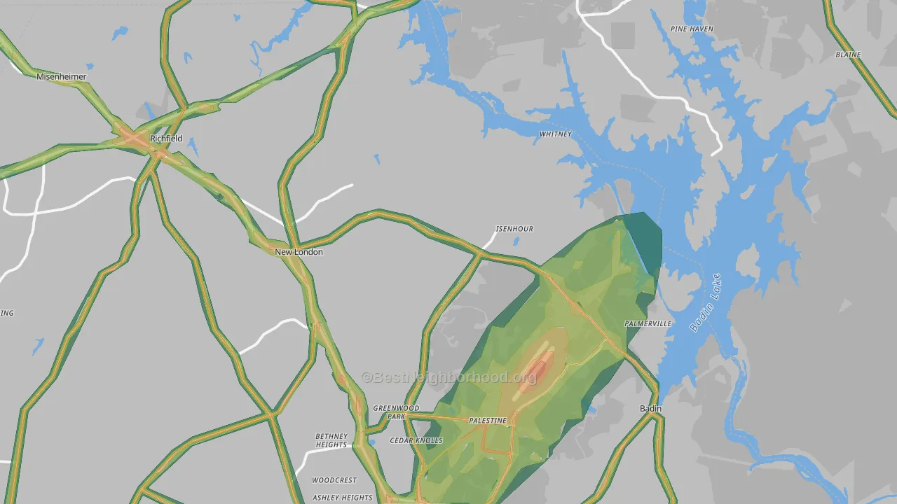28127, NC Map of Noise Levels in 28127