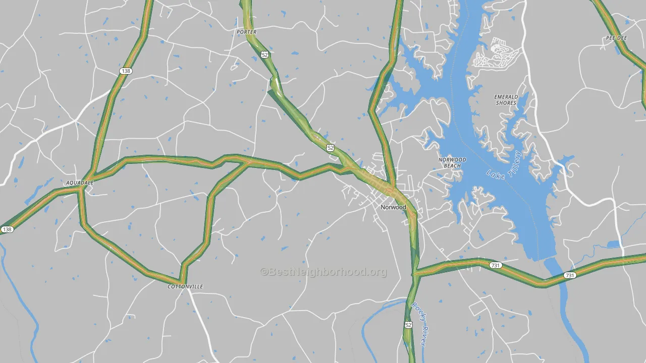 28128, NC Map of Noise Levels in 28128