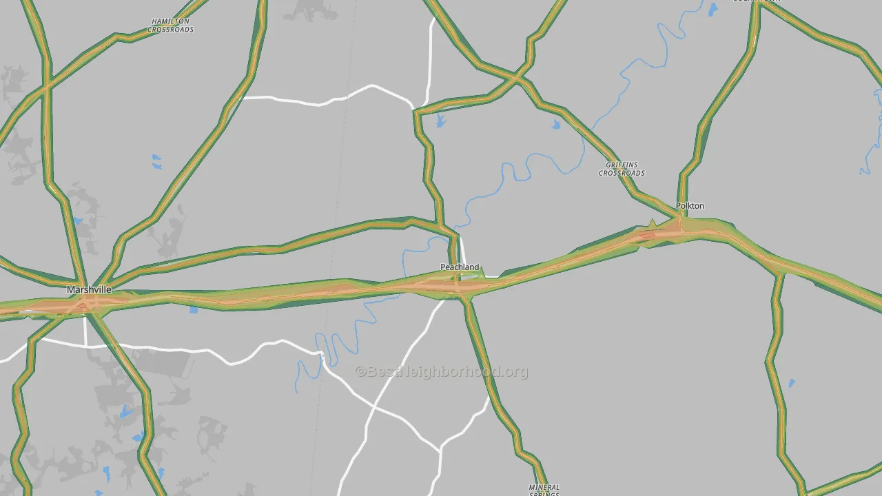28133, NC Map of Noise Levels in 28133