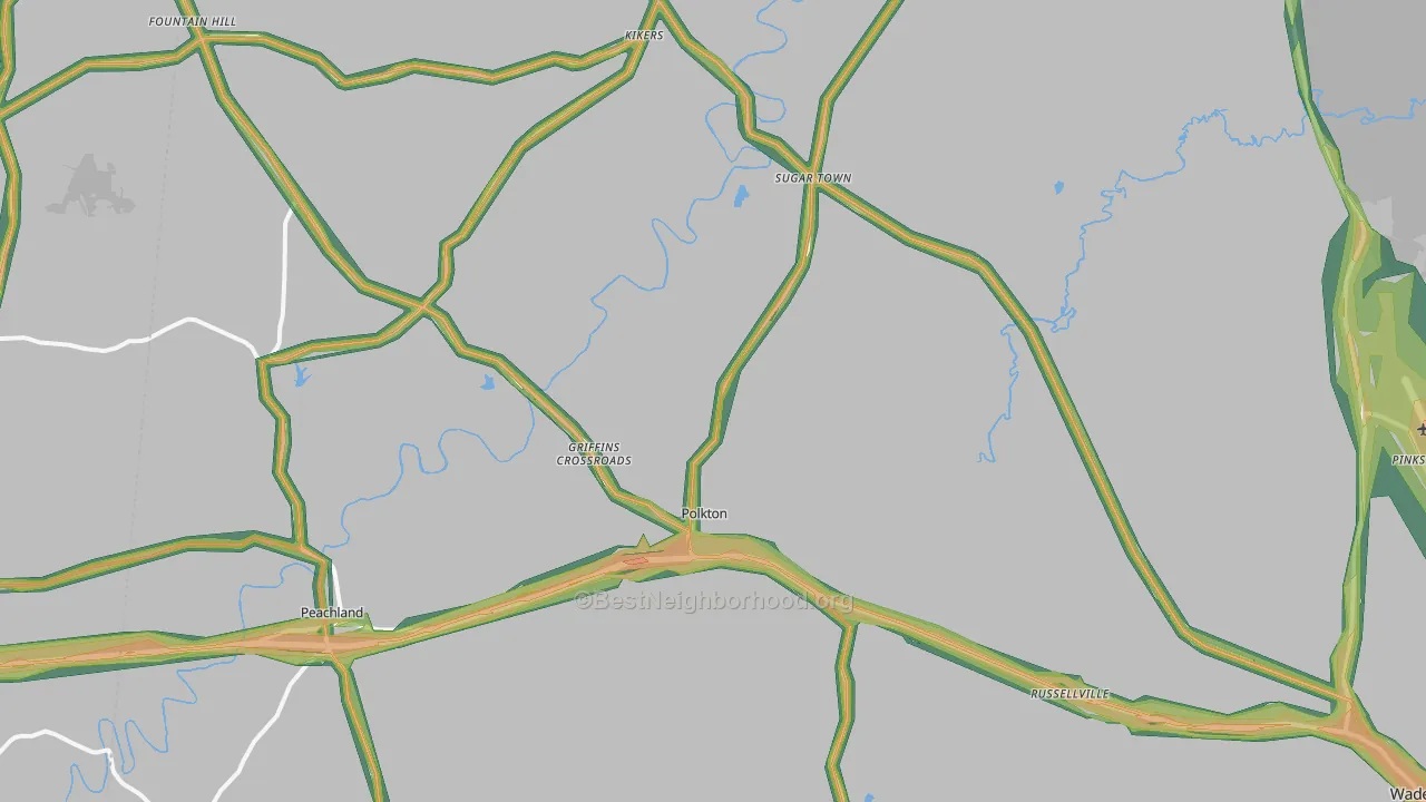 28135, NC Map of Noise Levels in 28135