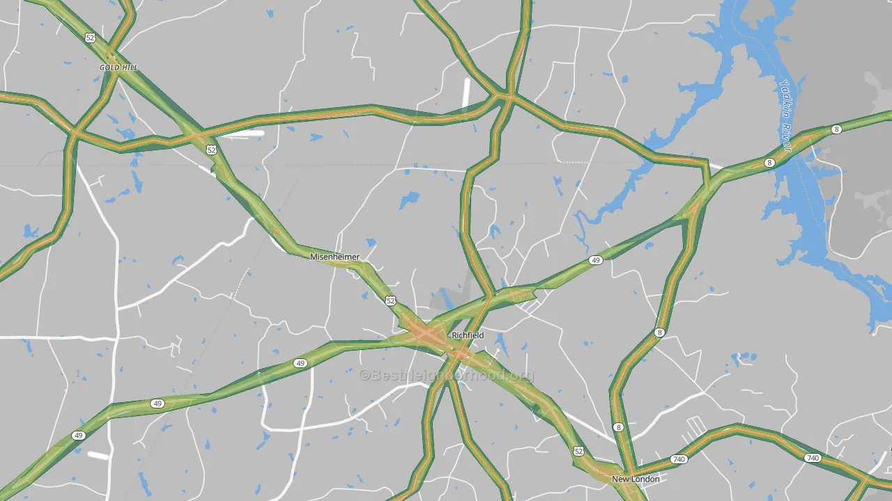 28137, NC Map of Noise Levels in 28137